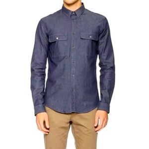 Theory Barham C Turini Button-Down Shirt - Slim Fit SZ S/P color Blue